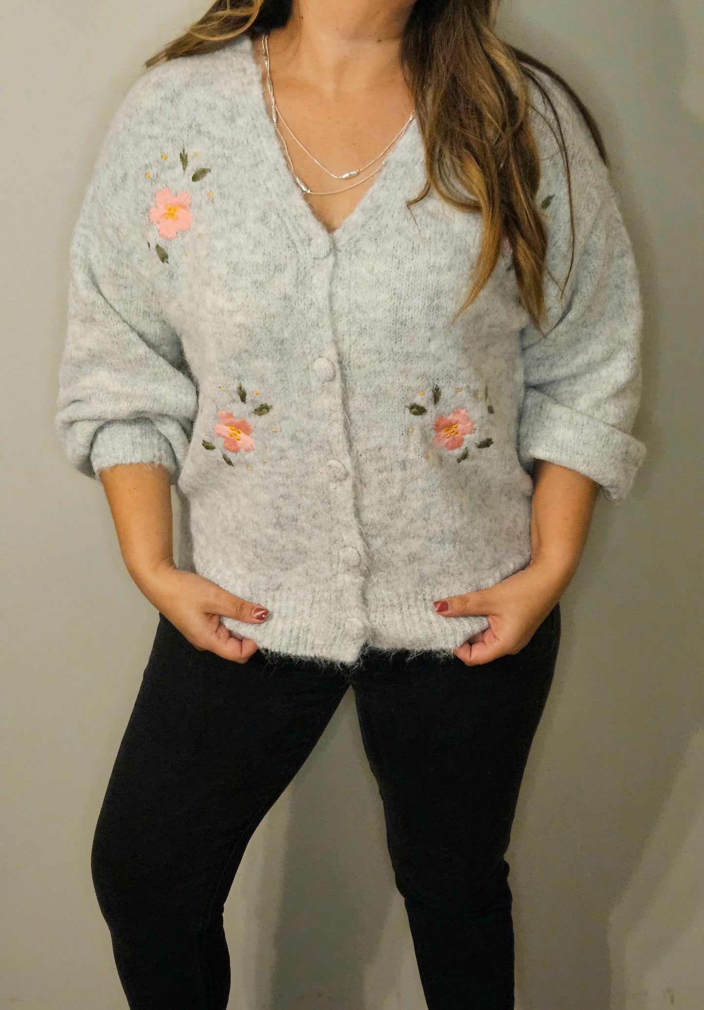 Cardigan Diamante Celeste