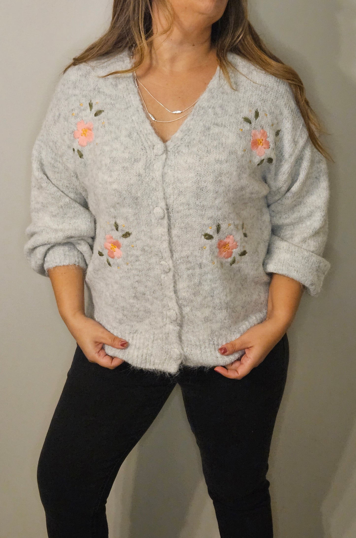 Cardigan Diamante Celeste