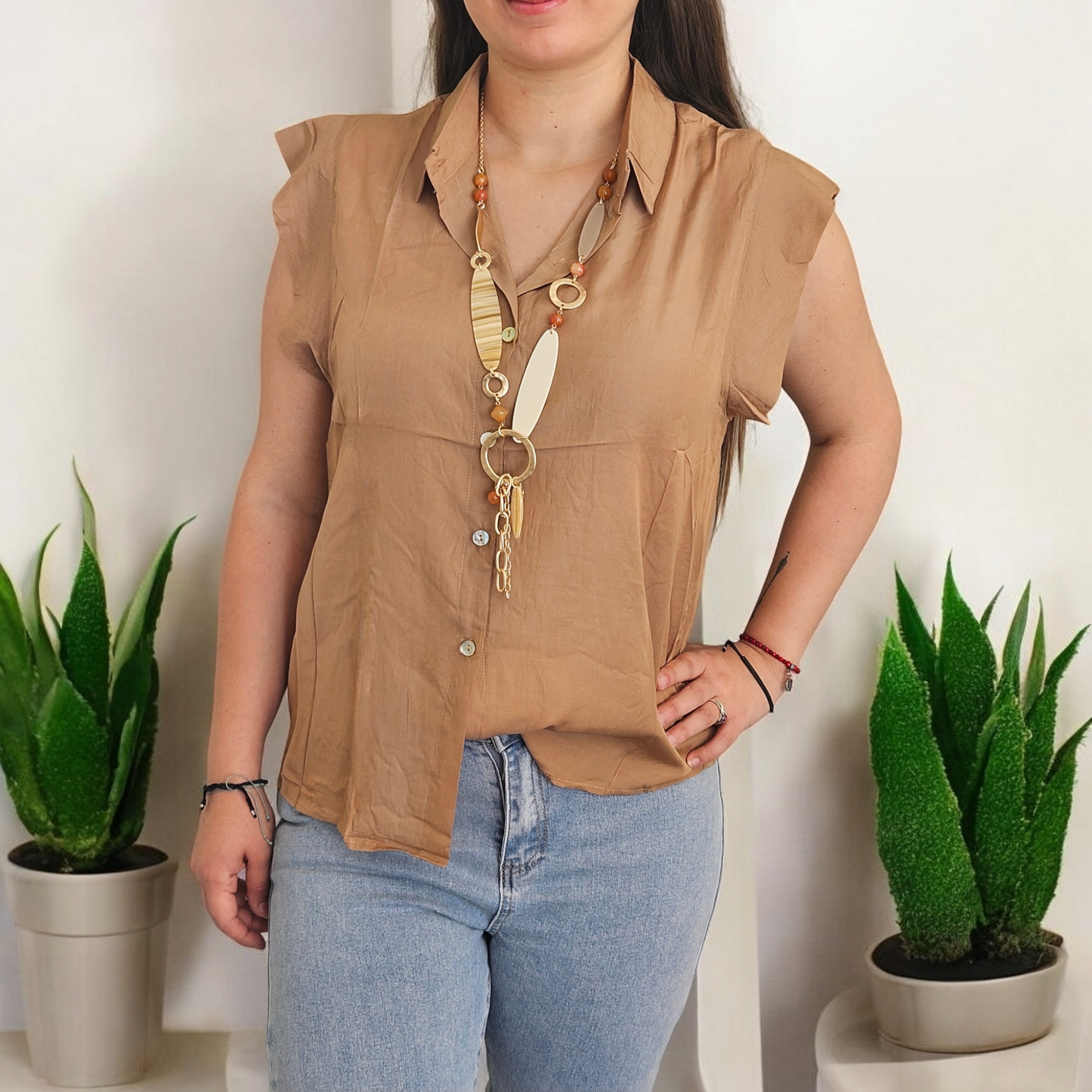 Blusa Paz camel