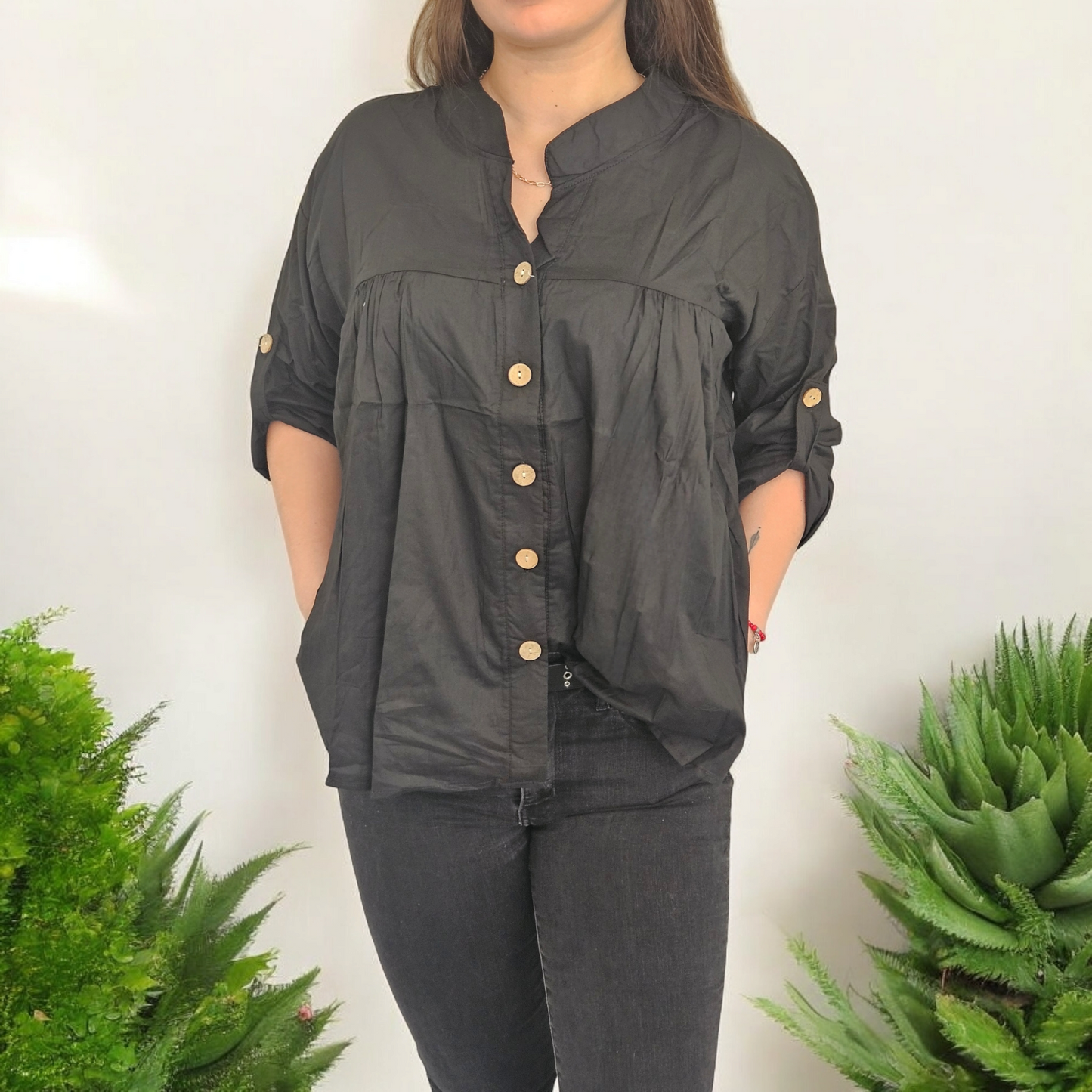 Blusa Magdalena negra