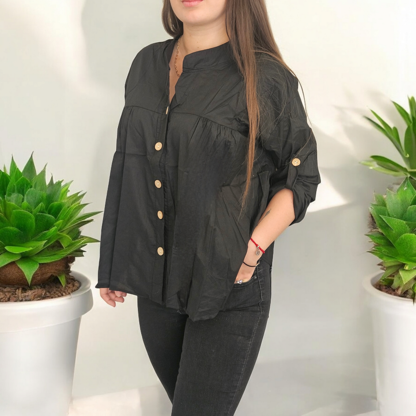 Blusa Magdalena negra