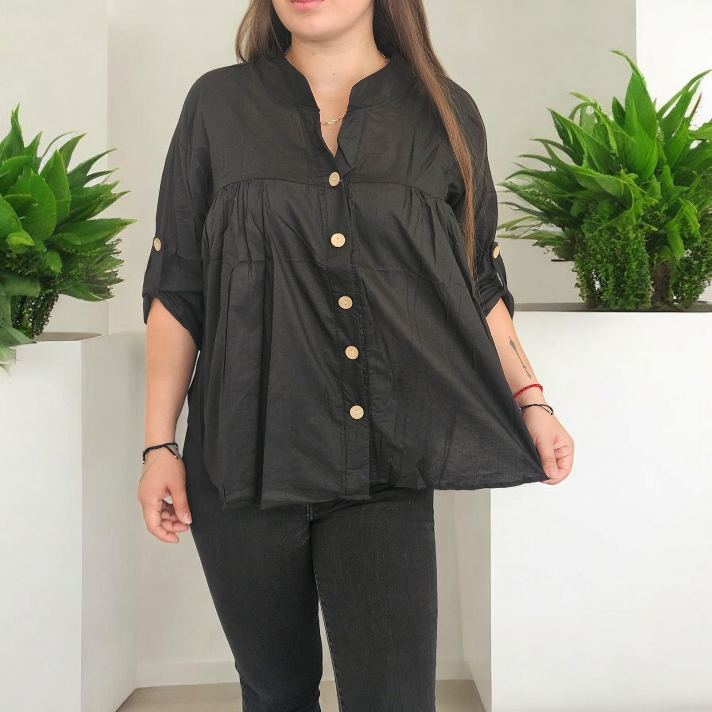 Blusa Magdalena negra